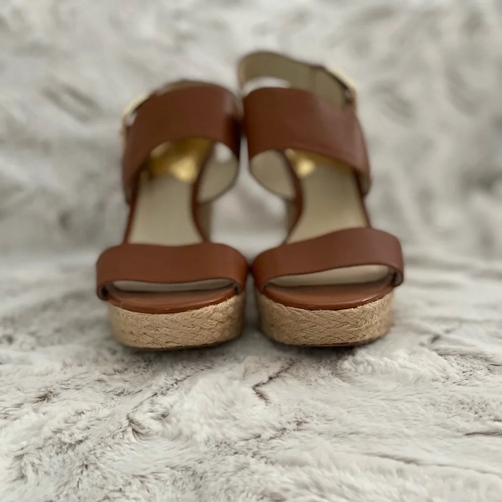 MICHAEL Michael Kors Brown Espadrille Wedge Sandals